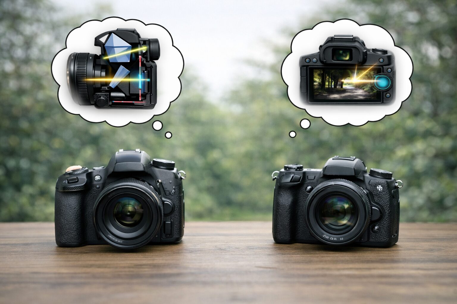 一眼レフカメラかミラーレスカメラかで迷う理由と構造の違い